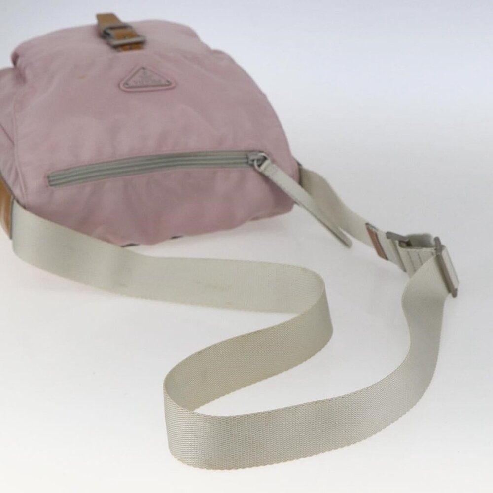 Authentic PRADA Shoulder Bag Nylon Pink Silver - Picture 14 of 16